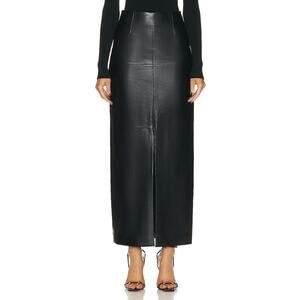Nicholas 'Enid' Black Faux Leather Maxi Skirt Size 2